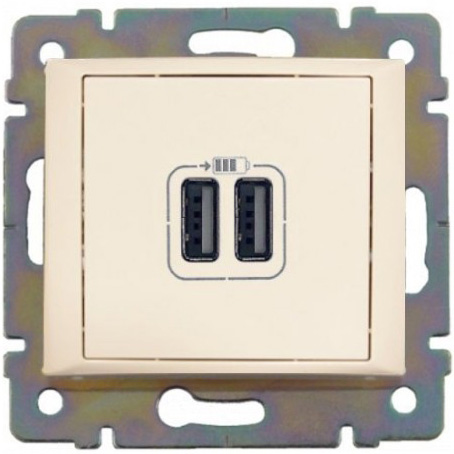 Розетка USB для зарядки двойная, слоновая кость, арт. 774170 Legrand