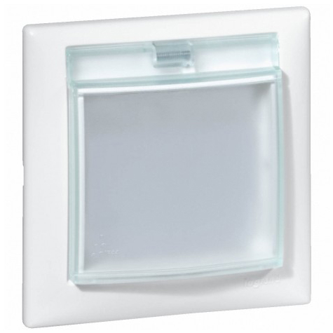 Рамка на 1 пост с прозрачной крышкой IP44, белый, арт. 774450 Legrand